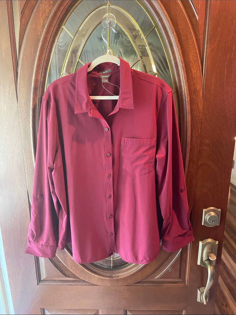 Eddie Bauer Classic Button-Front Women's Blouse - Burgundy